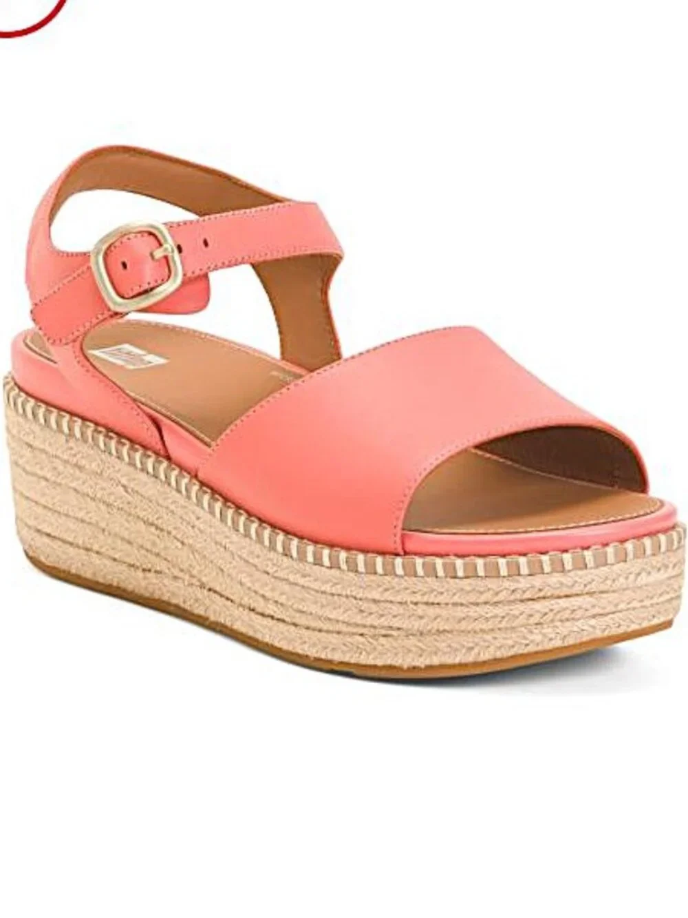 FITFLOP Leather Eloise Espadrille Back Strap Wedge Sandals